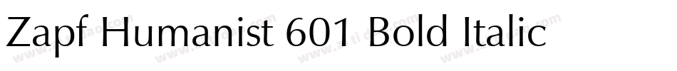 Zapf Humanist 601 Bold Italic BT字体转换